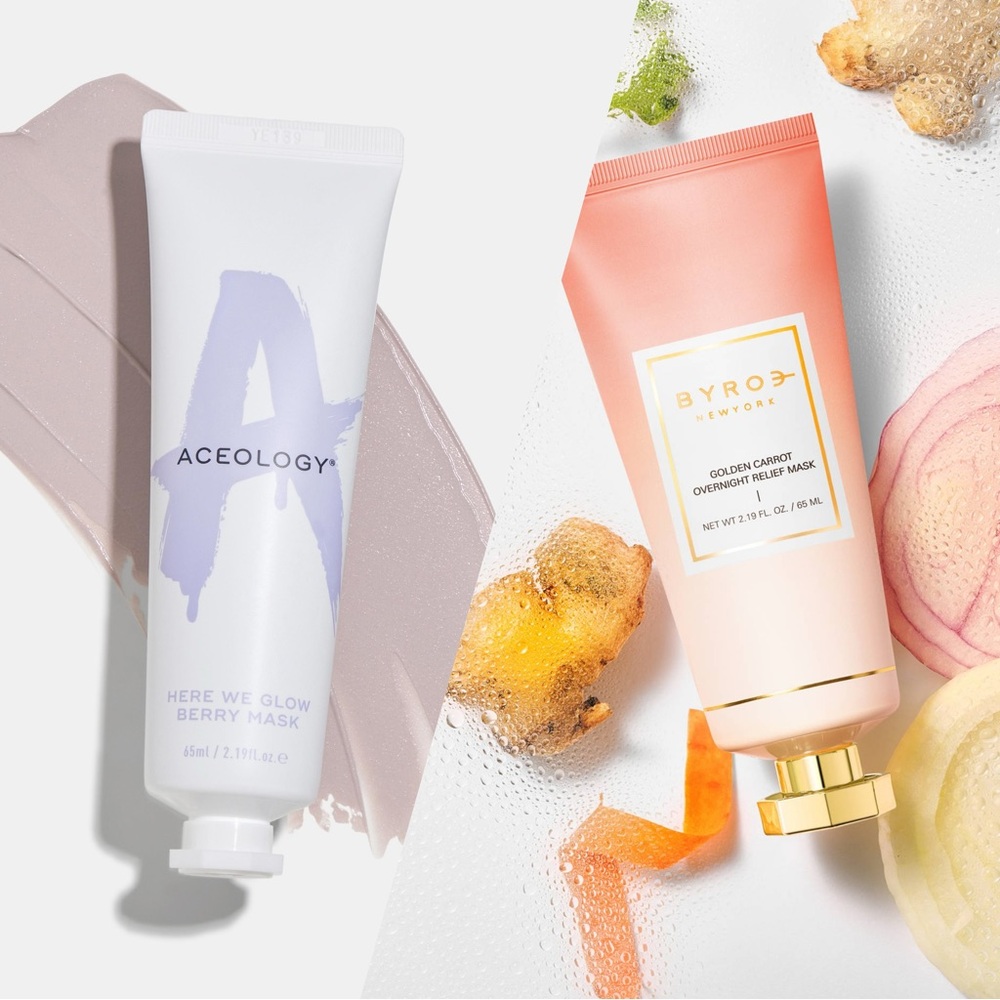 Byroe overnight mask and Aceology berry face masks